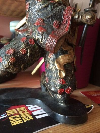 A fine bronze of a samurai signed  MIYAO