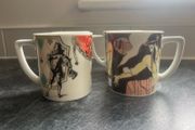 A Collection of 4 Porcelain Cups by Le Porcellane d'Ancap