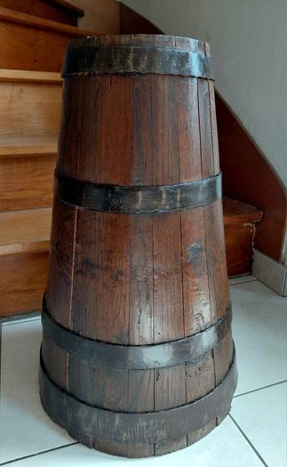 Antique French butter churn upcycled to umbrella or walking stick holder
