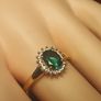 Stunning Lab Grown Emerald & Natural Zircon Oval Cluster Ring Image 6