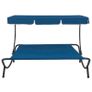 Outdoor Lounge Bed with Canopy Blue Image 6