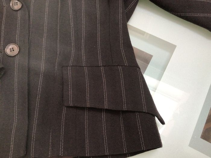 Vintage John Rocha Couture Designer Skirt Suit Dark Brown Size 10