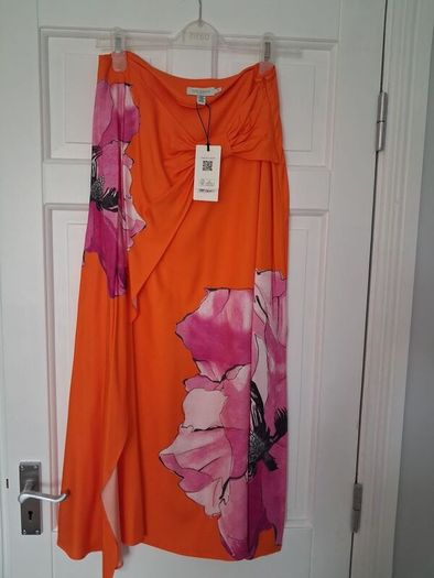 Ted Baker Bethhie Skirt - Orange - Size 3 UK 12 - BNWT RRP 155
