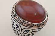 Handcrafted Vintage-Inspired Agate Ring 925 Sterling Silver