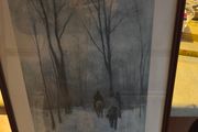 Framed print of Riders in the Snow in the Haagse Bos Anton Mauve (mentioned on object), 1880