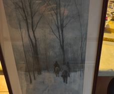 Framed print of Riders in the Snow in the Haagse Bos Anton Mauve (mentioned on object), 1880