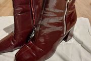Burgundy Patent Boots