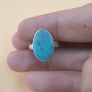Beautiful Natural Arizona Turquoise Oval Stone Ring in Sterling Silver Image 7