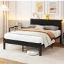 Double Bed Frame Metal Platform Bed Frame with Wood Headboard/Mattress Base/Underbed Storage/No Box Spring Needed/Black Image 9