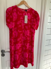 New Emery Rose red and pink floral summer dress size large