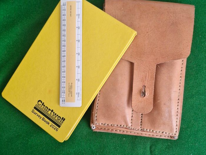 Leather Chartwell Field Case + Survey Book + metric Ruler