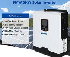 Solar Inverter 3KVA 24V 50Hz/60Hz Hybrid Inverter 230VAC Pure Sine Wave 50A PWM Battery Charge inversor
