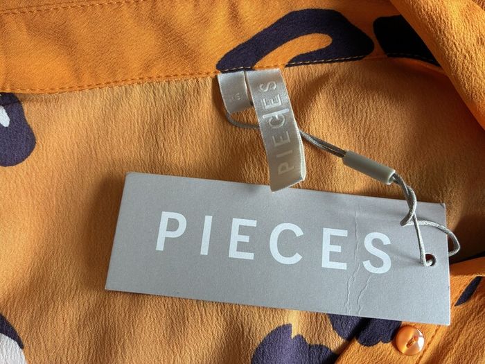 Brand-new Ladies Orange Long-sleeved Shirt Dress from Pieces