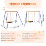 Swing Sets for Backyard 1 Saucer 1 Belt Swing Seat A-Frame Metal Stand Image 7