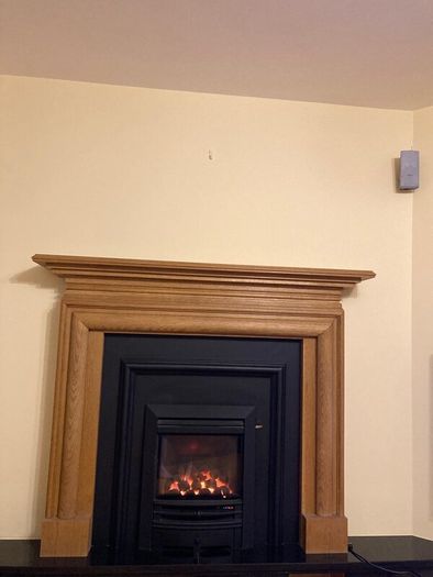 Gas Fire and solid wood surround