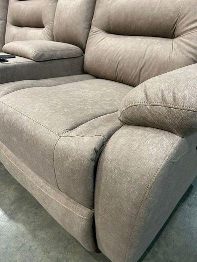 New Ashford Truffle & Grey Micro Fabric Recliner Sofa