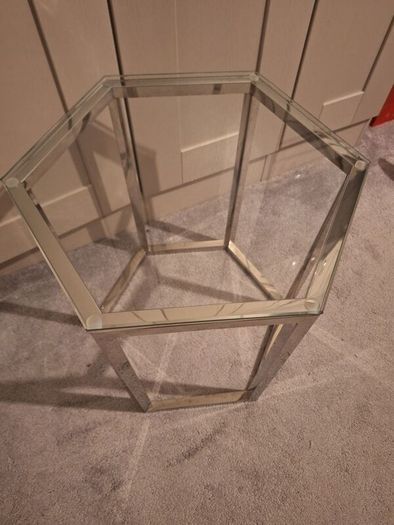 Glass lamp table