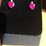 9 ct gold earnings with African Rubies of 2.38 Carat  and Aquamarine Natural stone Image 3