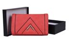 New Stylish Red - Strong Pu Leather Purse With Metal Bar