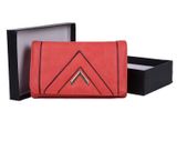 New Stylish Red - Strong Pu Leather Purse With Metal Bar