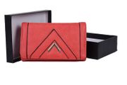 New Stylish Red - Strong Pu Leather Purse With Metal Bar