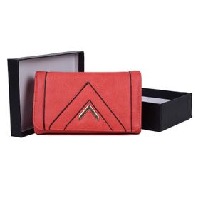 New Stylish Red - Strong Pu Leather Purse With Metal Bar