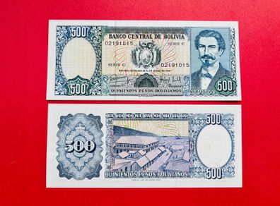 Bolivia   500. PESOS  Bolivianos. 1981   Pick  166a  . ( Uncirculated )