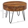Round Coffee Table | Solid Sheesham Wood 60 x 60 x 44.5 cm  Modern Living Room Table Image 5