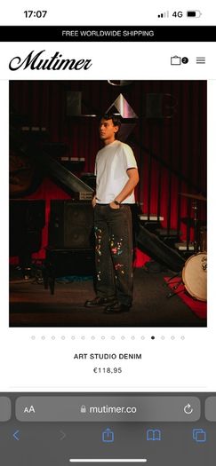 Mutimer mens paint splatter jeans