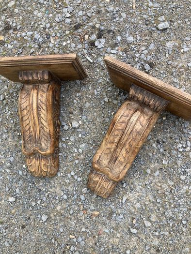 Carved gothic shelves