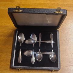 Vintage Arthur Price Silver Spoons - Hard case