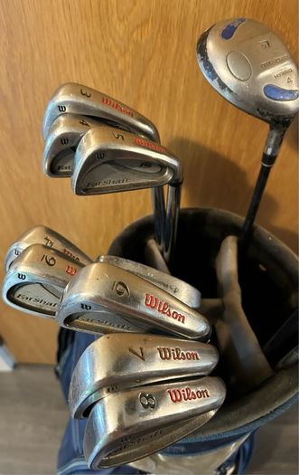 Full beginner golf set Titleist and Wilson with bag and golf balls