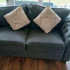 2 seater sofa, dark grey.