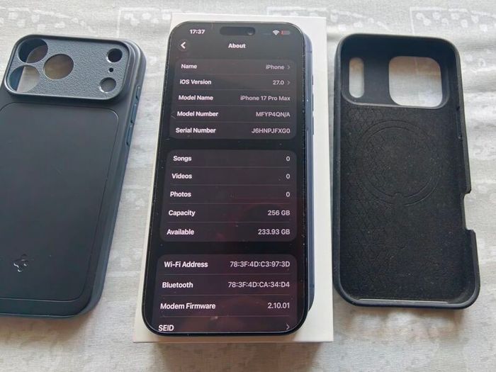 iPhone 17 Pro Max Blue Factory unlocked as new with screen protector and 2 cases
