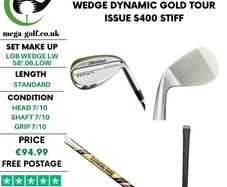Cleveland RTX6 Zipcore Wedge Lw 58 Degree.06.Low / Dynamic Gold Tour Issue S400 Stiff