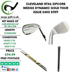 Cleveland RTX6 Zipcore Wedge Lw 58 Degree.06.Low / Dynamic Gold Tour Issue S400 Stiff