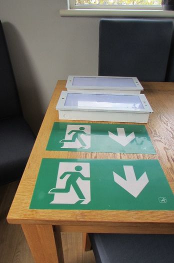 White Recessed Emergency Light Fittings x 2
