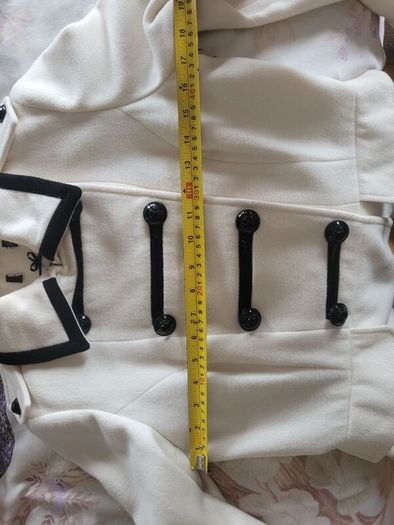 Military Style White Winter Coat