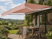 Manual Retractable Awning, 10 x 8 ft Outdoor Patio Awning Retractable Sun Shade, Water-Resistant Polyester Patio Door Window Awning Sunshade Shelter with Crank Handle for Backyard, Balcony