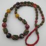 Antique Venetian Style Stripe & Aventurine Glass Beads Necklace Image 9