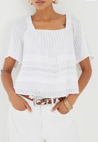 River Island Square Neck Loose Fit Top SZ16