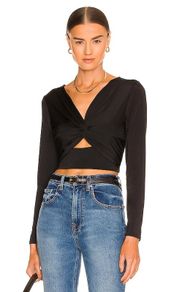 Krisa Revolve Black Cutout Crop Top RRP 85E