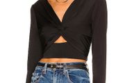 Krisa Revolve Black Cutout Crop Top RRP 85E
