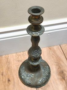 Vintage Candlestick Holder Antique Mantle Metal Candle Holder Tabletop 1kg 30cm