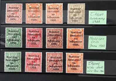 Ireland Collection of 1922 Mint Overprints
