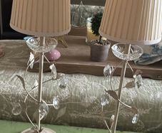 Pair of shabby chic lamps