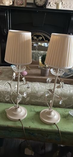 Pair of shabby chic lamps