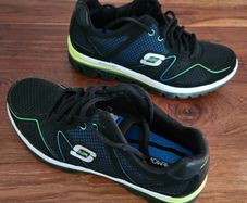 Skechers Skech-Air - Men's Rubber Shoes - Black / Blue - Men Size EUR 45 / UK 10 / US 11