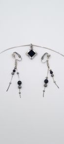 925 vintage Sterling silver Onyx set