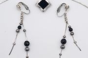 925 vintage Sterling silver Onyx set